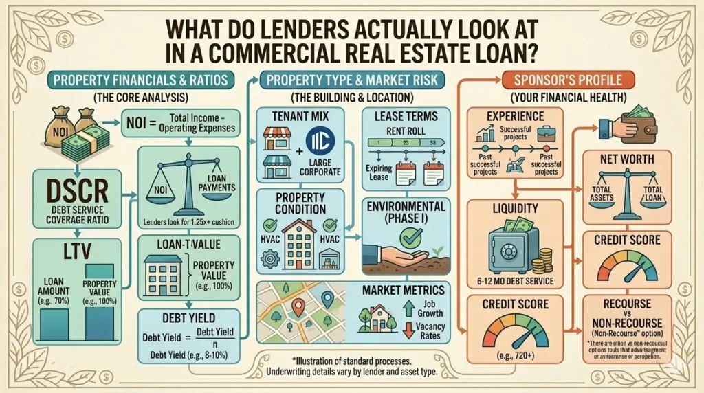 What do lenders actually look at in a commercial real estate loan